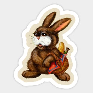 Grocery Shopping Rabbit Sticker